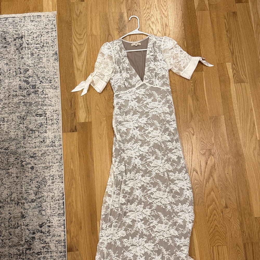 Nightcap White and Cream Lace Dress
